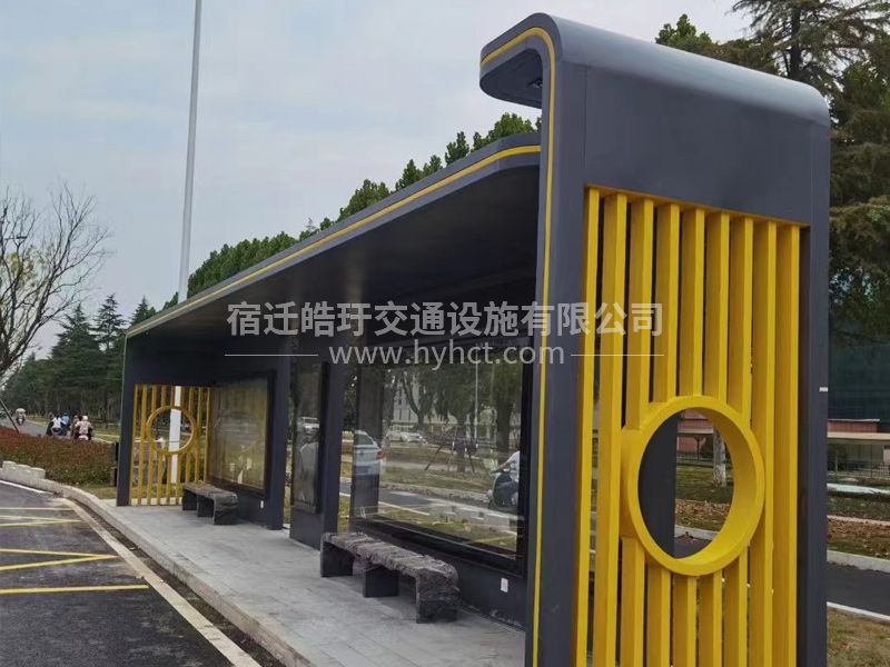 公交候车亭厂家现场安装案例