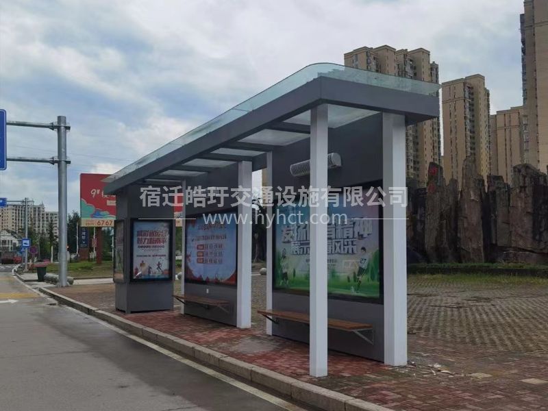公交候车亭厂家现场安装案例